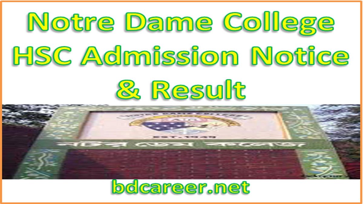 Notre Dame College HSC Admission 2020-21