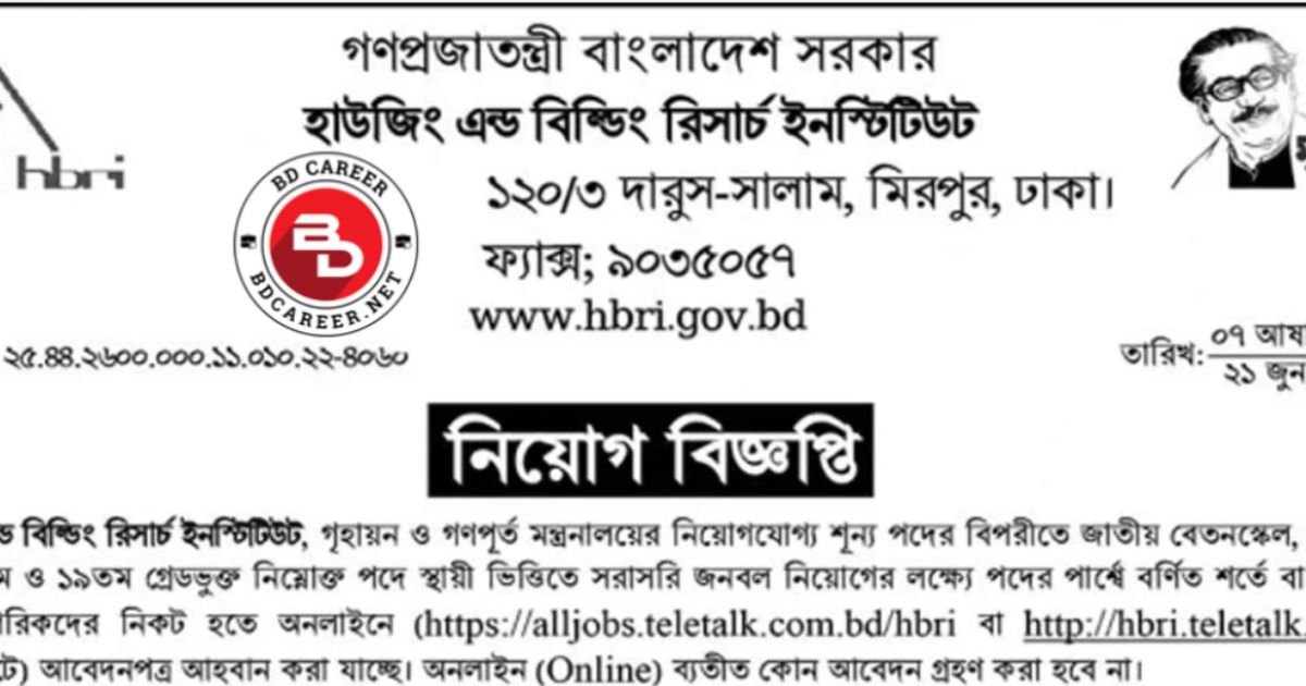 HBRI Job Circular